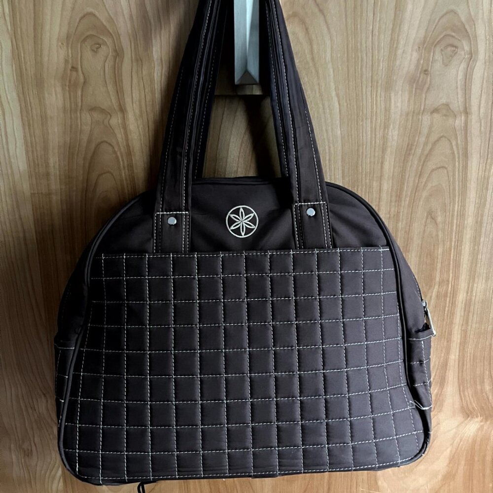 Gaiam Metro Brown Quilted Yoga Bag